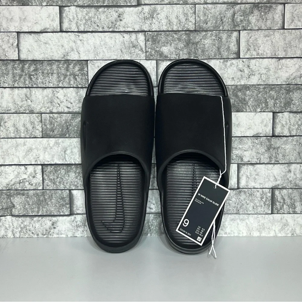 Nike Calm Slides New Men’s 8 Black Comfort Sandals - Picture 2 of 7